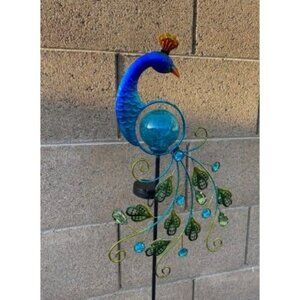 New Metal Peacock Solar Garden Lights Stakes - Waterproof Landscape Path Lights